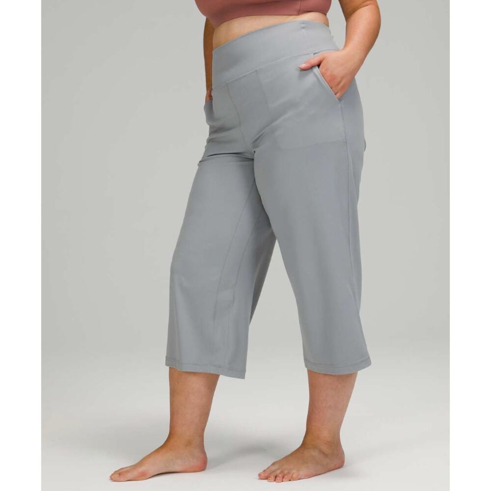 Lululemon Align Wide Leg Super High-Rise Crop Pant 23" Rhine Grey Size 18
